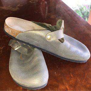 Birkenstock Boston Washed Metallic Stone Gold size 42 used